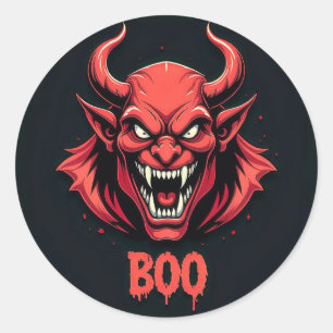 Sticker Rond Un démon effrayant : l'essence de la terreur