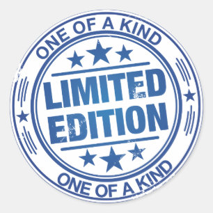 Sticker Rond Un des effets d'estampille en caoutchouc bleu