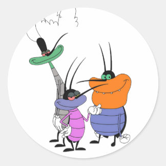 Sticker Rond Un design d'autocollant de dessin animé amusant et