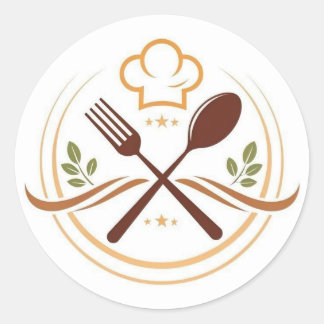 Sticker Rond Un design d'autocollants de nourriture vibrant et 