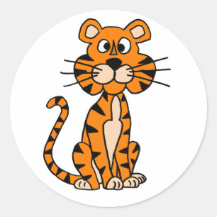 Sticker Rond Un design de tigre de dessin magnifique