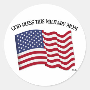 Sticker Rond Un DIEU BÉNISSENT CETTE MAMAN MILITAIRE avec le