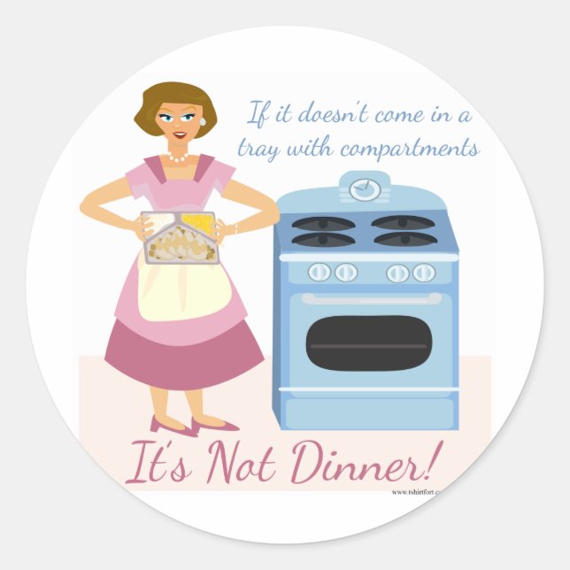 Sticker Rond Un Dîner Gelé Signifie Souper (Devant)