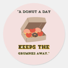 STICKER ROND UN DONUT PAR JOUR GARDE LES GRUMPIES ÉLOIGNÉS
