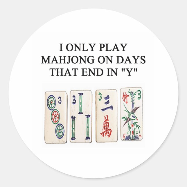 Sticker Rond un drôle de mahjong (Devant)