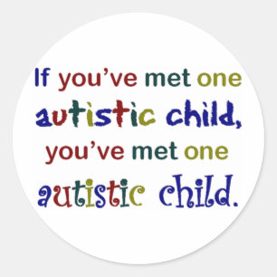 Sticker Rond Un enfant autiste