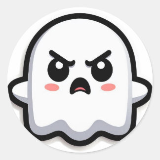 Sticker Rond Un fantôme en colère