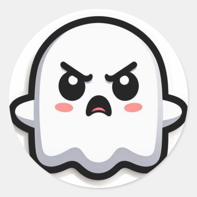 Sticker Rond Un fantôme en colère (Devant)