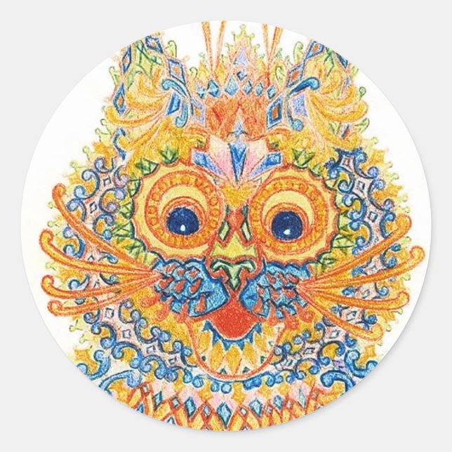 Sticker Rond Un Grand Chat, Louis Wain (Devant)