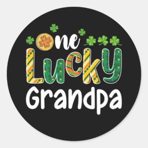 Sticker Rond Un grand-père chanceux jumelé famille St Patrick's
