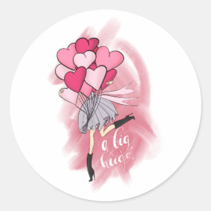 Sticker Rond Un gros câlin