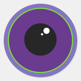 Sticker Rond Un gros oeil violet