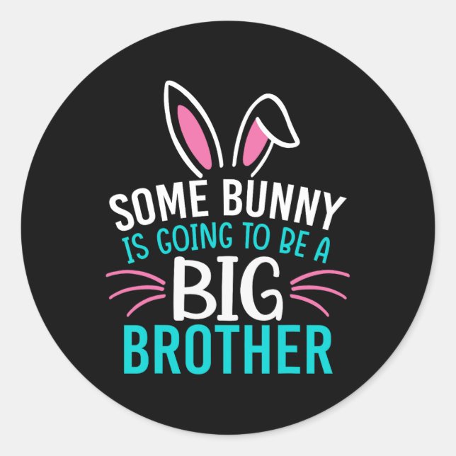 Sticker Rond Un Grotte Va Être Un Grand Frère Pour Pâques (Devant)