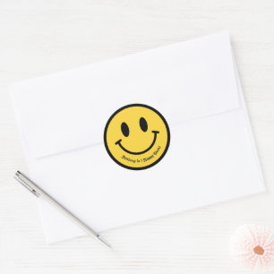 Sticker Rond "Un heureux gars" Fête rétro de 1er anniversaire
