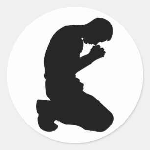 STICKER ROND UN HOMME S'ENNUYANT DANS LA PRIÈRE