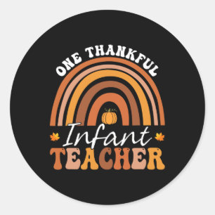 Sticker Rond Un Jeune Enseignant Merci Super Thanksgiving Ra