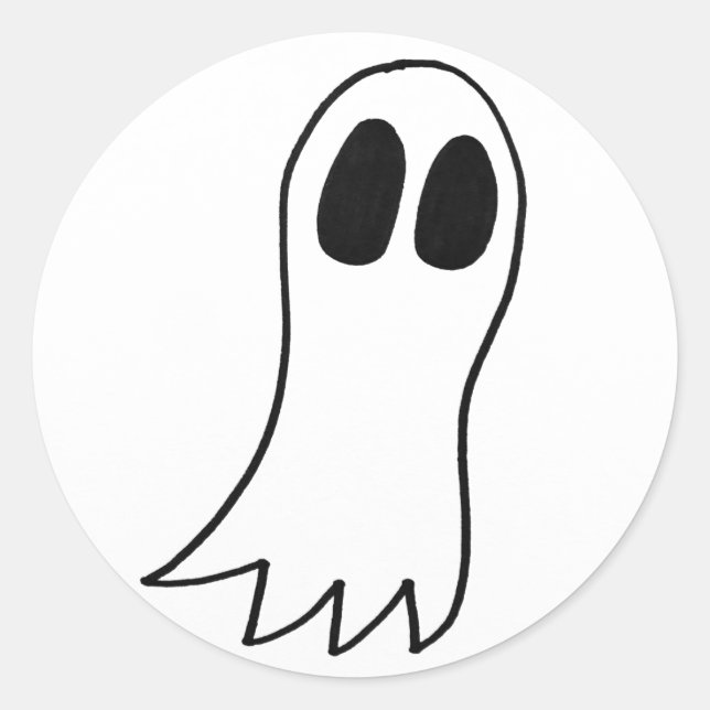 Sticker Rond Un joli fantôme blanc volant (Devant)