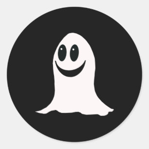 Sticker Rond Un joli fantôme de dessin d'Halloween