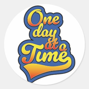 Sticker Rond Un jour à la fois