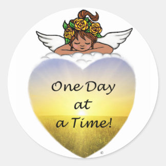Sticker Rond Un jour d'ange ethnique