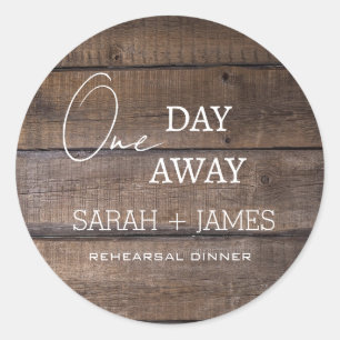 Sticker Rond Un Jour De Dîner De Répétition Mariage Rustique