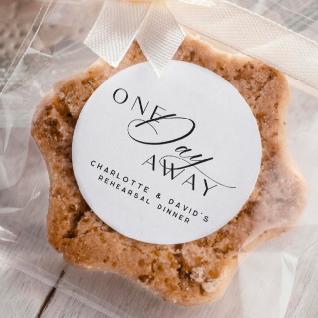 Sticker Rond Un Jour De Répétition Dîner Élégant Moderne (Créateur téléchargé)