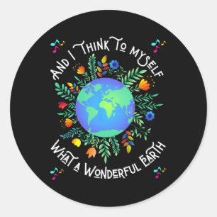 Sticker Rond Un Jour des terres merveilleux