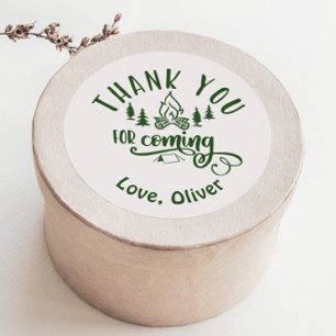 Sticker Rond Un joyeux Camper Merci d'anniversaire