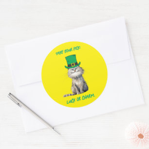 Sticker Rond Un joyeux chat irlandais