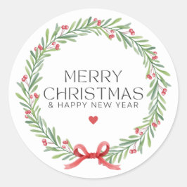 Sticker Rond Un joyeux Noël et une bonne année