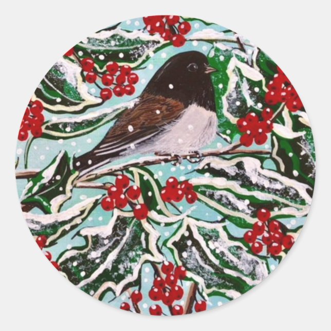 Sticker Rond Un Junco Oregon à Holly ! (Devant)