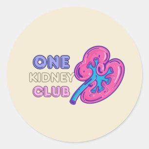 Sticker Rond UN KIDNEY CLUB, KIDNEY Transplant