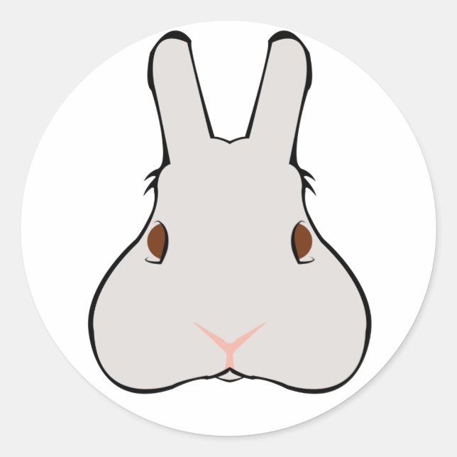 Sticker Rond Un lapin (Devant)