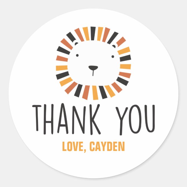 Sticker Rond Un lion sauvage en faveur de premier anniversaire  (Devant)