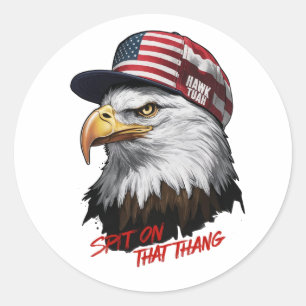 Sticker Rond Un majestueux aigle chauve, fièrement incarnant l'