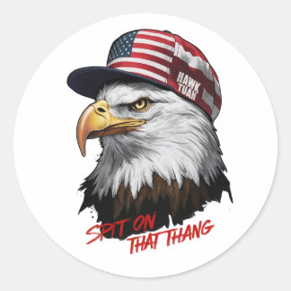 Sticker Rond Un majestueux aigle chauve, fièrement incarnant l'