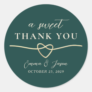 Sticker Rond Un mariage doux en Merci