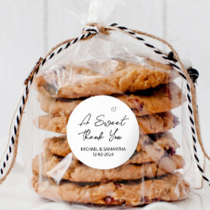 Sticker Rond Un mariage doux en Merci