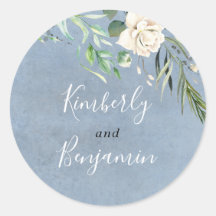 Un mariage élégant et verdoyant et bleu poussiéreu
