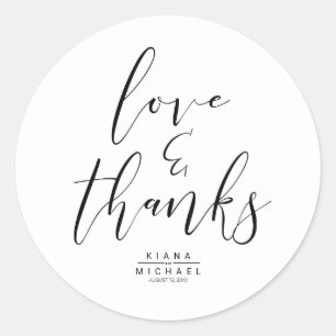 Sticker Rond Un Mariage minimaliste simple grâce à Black ID523