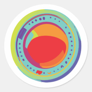 Sticker Rond un mélange éclatant de géométrie et de bio