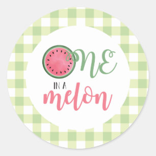 Sticker Rond Un melon d'anniversaire de première année de pastè