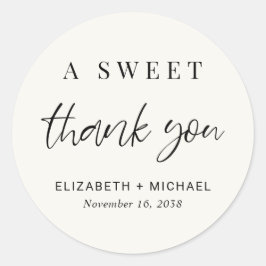 Sticker Rond Un Merci sucré Faveur de mariage