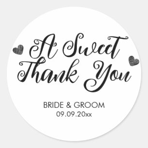 Sticker Rond Un Merci Sucré Favor, Traite, Cadeau