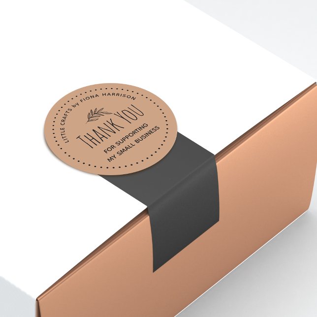 Sticker Rond Un Merci Terre Pour Aider Ma Petite Entreprise (Earthy Thank You For Supporting My Small Business Classic Round Sticker)