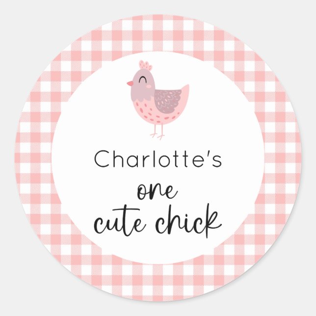 Sticker Rond Un mignon poussette 1er anniversaire (Devant)