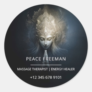 Sticker Rond Un moment de grâce Art de méditation
