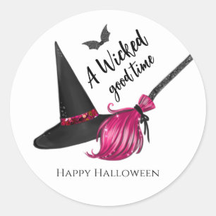 Sticker Rond Un moment méchant et agréable Joyeux Halloween
