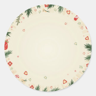 Sticker Rond un motif de Noël