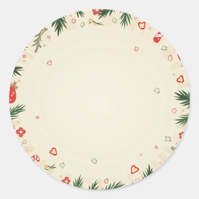 Sticker Rond un motif de Noël (Devant)